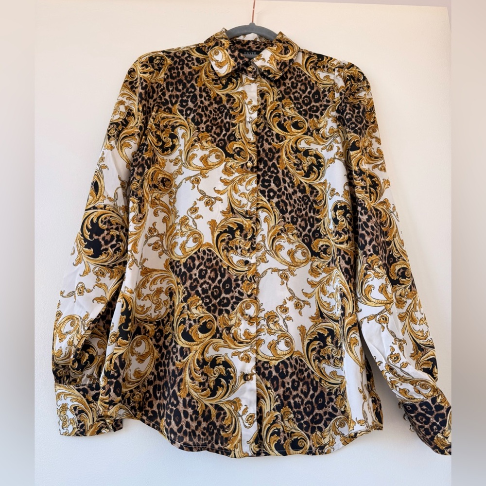Leopard Print and Baroque Pattern blouse NWT - image 2